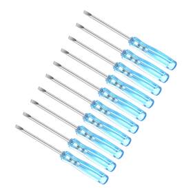 Metallixity 767153679339 10pcs Small Slotted Screwdriver 2.0mm 65mm Flat W Anti-slip Handle