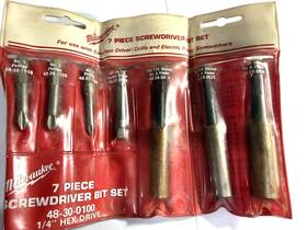 Milwaukee 025442123803 Vintage 7 Piece Screwdriver Bit Set