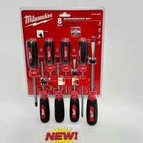 Milwaukee 045242204670 48-22-2008 Red Black Handheld Steel Cap 8-pieces Screwdriver Set New