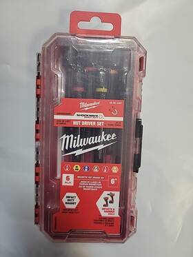 Milwaukee 045242249534 Shockwave Impact Duty 6 Inch Magnetic Nut Driver Set 6-pieces