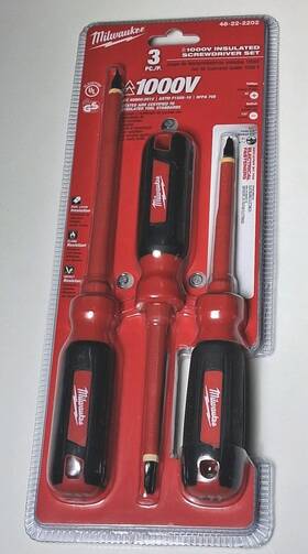 48-22-2202 Milwaukee 293766 1000 Volt Insulated Screwdriver Set 3 Pc