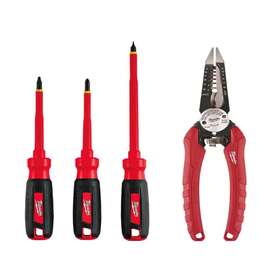 Milwaukee 313099321346 Screwdrivers And Wire Strippers 4 Piece Insulated Hand Tool Set New