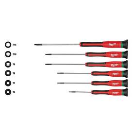 Milwaukee 445003040081 Torx Precision Screwdriver Set 6-piece Case Pc With Tool Back