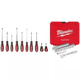 Milwaukee 445015798710 Combination Screwdriver Set With 1 4 In Drive Sae Metric Ratchet And S