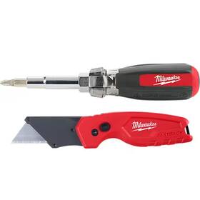 Milwaukee 445020596509 13-in-1 Multi-tip Cushion Grip Combination Screwdriver With Fastback Compact Fol