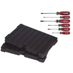 Milwaukee 445035729732 Screwdriver Set With Cushion Grip Packout Tool Box Customizable Foam Insert