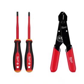 Milwaukee 445036580509 1000-volt Insulated Slim Tip Screwdriver Set With 12-24 Awg Adjustable Compact W