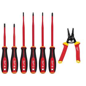 48-22-2206-48-22-2214 Milwaukee 1000-volt Insulated Slim Tip Screwdriver Set With 10-20 Awg