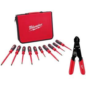 48-22-2210-48-22-3040 Milwaukee 1000v Insulated Screwdriver Set With Case 12-24 Awg Adjustable