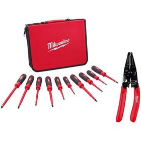 48-22-2210-48-22-3052 Milwaukee 1000-volt Insulated Screwdriver Set With Case 10-28 Awg Multi-purpose Dipped And