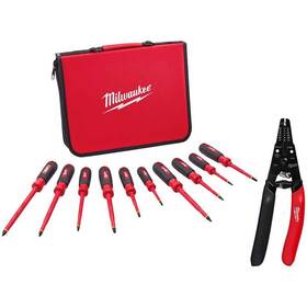 48-22-2210-48-22-3080 Milwaukee 1000-volt Insulated Screwdriver Set With Case 20-32 Awg Low Grip