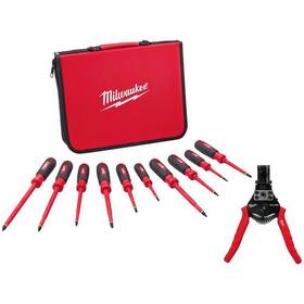 48-22-2210-48-22-3083 Milwaukee Hand Tools 1000-volt Insulated Screwdriver Set Automatic Wire Stripper
