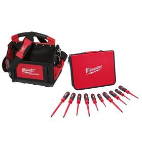 48-22-2210-48-22-8315 Milwaukee 10-piece 1000-volt Insulated Screwdriver Set With 15 Inch Packout Tote