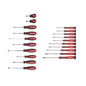 48-22-2710-48-22-2612 Milwaukee Hand Tools Precision Screwdriver Set Combination 20-piece Tri-lobe Red