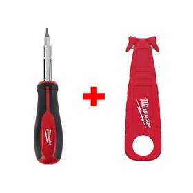 48-22-2761c Milwaukee Multi Tip Screwdriver Set 11in1 Square Drive Bit Box Cutter Tool