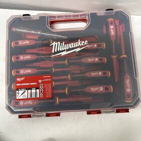 4932479095 Milwaukee Tri-lobe Vde Screwdriver 12pc Set Tested To 10 000v Used