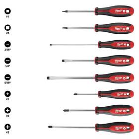 Milwaukee 705353191558 Phillips/flat Head/square Hex Drive Screwdriver Set With Tri-lobe Handle 8-piec