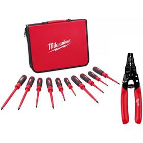 Milwaukee 711181932195 1000-volt Insulated Screwdriver Set With Case 10-24 Awg Compact Dipped Grip Milwaukee 711181932195 1000-volt Insulated Screwdriver Set With Case 10-24 Awg Compact Dipped Grip