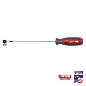 Milwaukee 744110560862 6 Inch 3/16 Cabinet Slotted Screwdriver With Cushion Grip New