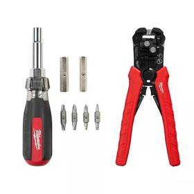 Milwaukee 744759760999 13-in-1 Multi-tip Cushion Grip Screwdriver With Self-adjusting Wire Stripper And