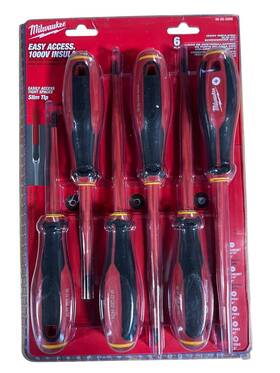 48-22-2206 Milwaukee Tool 045242848027 1000v Insulated Slim Tip Screwdriver Set - 6 Pc