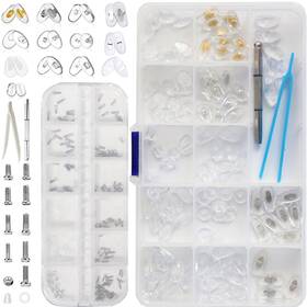 Emfa01016ws Mingbuy Eyeglass Repair Kit With 100pcs Nose Pads 3-in-1 Keychain Screwdriver 1