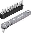 Mini Ratcheting Wrench Set With Low Torque Closed Pocket Screwdriver 11 Piece