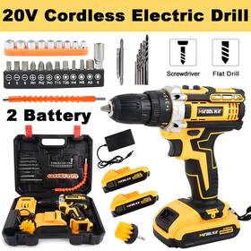Xl-ldz-1805 Mitool Kit 20-volt Drill 2 Speed Electric Cordless / Driver With Bits Set And 2battery