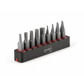 93002 Mollifii 1/4 Inch Clutch And Spanner Security Bit Set With Rail 9-piece One Size