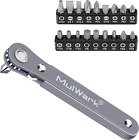 Mulwark 20pc 1/4 Ultra Low Profile Mini Ratchet Wrench Close Quarters Screwdrive