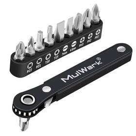 Mulwark 810130870721 11-piece Small Screwdriver Set 1/4 Inch Right Angle With Multi Bits