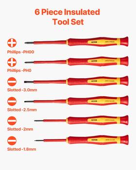 My Store 197988650492 Insulated Screwdriver Set 6-piece Tool For Electricians 1000v