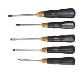 Narex 590137580008 5 Piece Screwdriver Set With Beech Handles Phillips #1 And #2 Straight