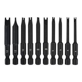 Narwhal 705353651243 Spanner Bit Set 10 Pack - 2.3 Inch Long Magnetic Heads Fork Snake-eye Secu