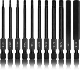 01147a Neiko 816914023086 Allen Wrench Drill Bits 11-piece Hex Bit Set Sae Sizes 1