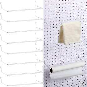 3560 Nuanchu 8 Pcs Paper Towel Holder For Pegboard Extendable Peg 11x4 Inch White