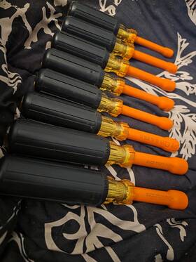 It-30810 Oel Sales 8 Pc Insulated Nut Driver Set 1000v Sae 3/16 To 1/2