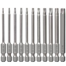 Orvella 785179208470 Torx Head Bit Set 02 11-piece 1/4 Inch Hex Shank T6 T7 T8 T9 T10 T15 T20 T25