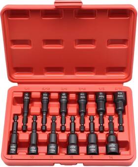 Ostte Dtt-12 12 Pcs Magnetic Nut Driver Set Metric Sae 1/4 Hex Impact Sockets