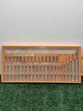 Oxwall Tool Company 073910050236 Power Master 23 Pc. Precision Screwdriver Set Vtg Model 5023