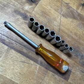 0259 P&c Vintage 1/4 Inch Drive Spinner Driver Handle With Sockets 10 Pc. Made In The Usa 0259 P&c Vintage 1/4 Inch Drive Spinner Driver Handle With Sockets 10 Pc. Made In The Usa
