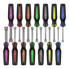 E-hest01-014a P.i.t. 14pc Sae And Metric Nut Driver Set Solid Shaft Drivers 3/16 To 1/2 Inch A