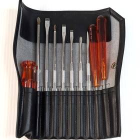 215.l Pb Swiss Tools 25 Screwdriver Set 10 Pcs Chrome-vanadium With Roll-up Case
