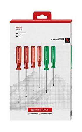 Pb Swiss Tools 610733279982 Classic Screwdriver Set For Slotted And Pozidriv Screws Model 1