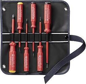Pb Swiss Tools 610733284801 Classic Vde Screwdriver Set Slotted And Phillips 6 Pcs In Roll-up Ca