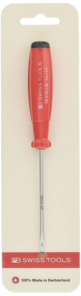 8100-0-80cn Pb Swiss Tools Slotted Screwdriver 8100.0-80 100% Made Red