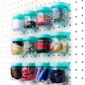 Pegboard Accessories Organizer Storage Jars Crush And Impact Resistant Plastic