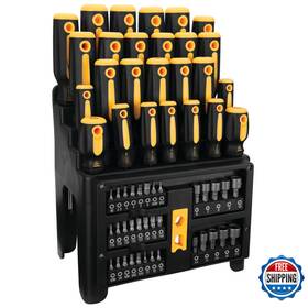 Performance Tool B0733d18pn W1731 Screwdriver And Bit Set Rack Yellow/black 61-piece