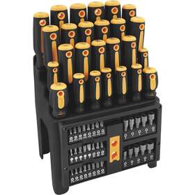 W1731 Performance Tool Screwdriver And Bit Set With Magnetized Organizer Rack- 61 Pieces