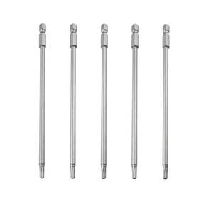 Peroup 617662684006 5 Pcs 1/4 Inch Hex Shank T20 Security Magnetic Torx Screwdriver Bits 150mm Length